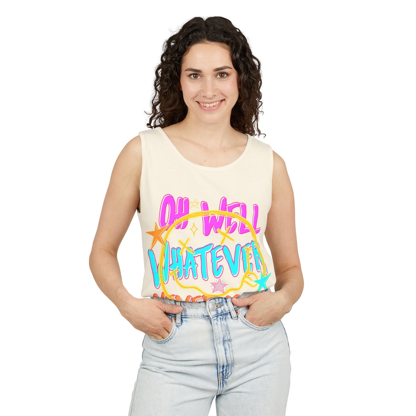 Whatever Tank Top — Colorful Retro 'Oh Well, Whatever, Never Mind' Graphic Tank