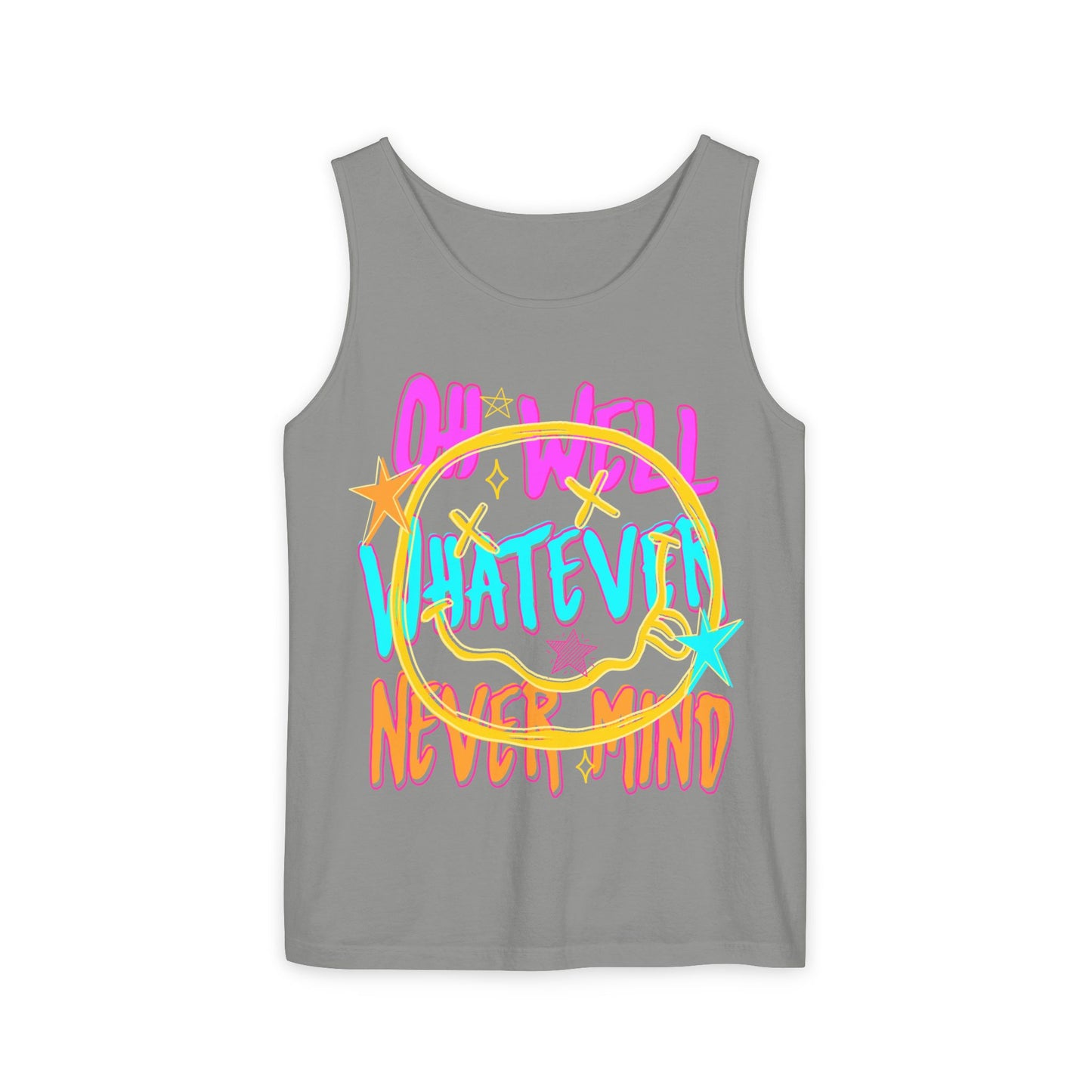 Whatever Tank Top — Colorful Retro 'Oh Well, Whatever, Never Mind' Graphic Tank