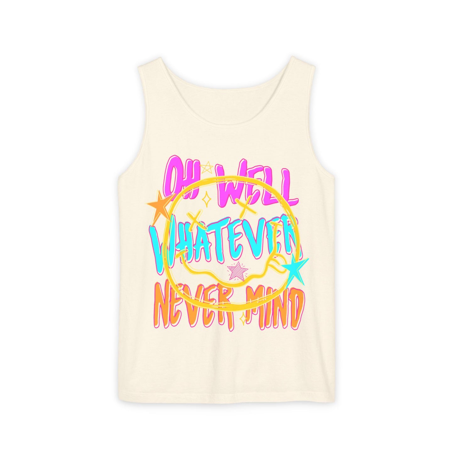 Whatever Tank Top — Colorful Retro 'Oh Well, Whatever, Never Mind' Graphic Tank
