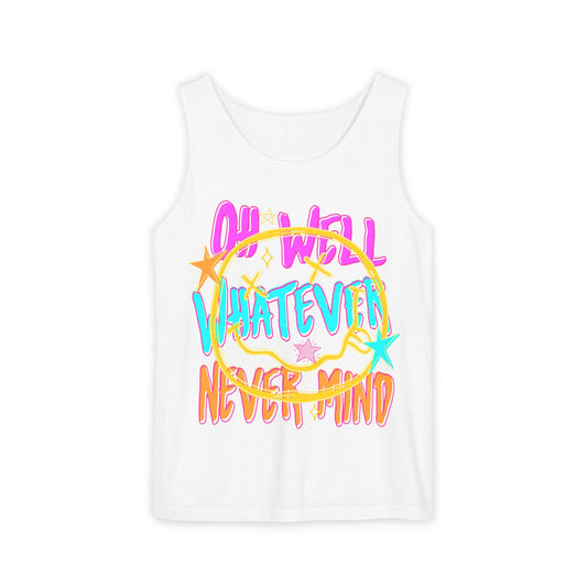 Whatever Tank Top — Colorful Retro 'Oh Well, Whatever, Never Mind' Graphic Tank