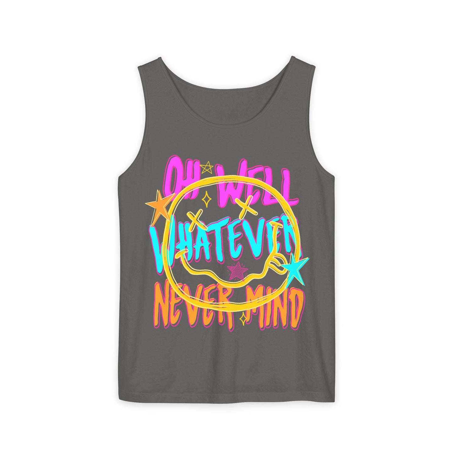 Whatever Tank Top — Colorful Retro 'Oh Well, Whatever, Never Mind' Graphic Tank