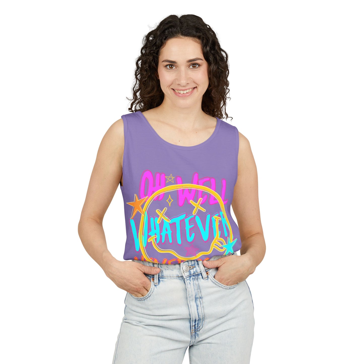 Whatever Tank Top — Colorful Retro 'Oh Well, Whatever, Never Mind' Graphic Tank