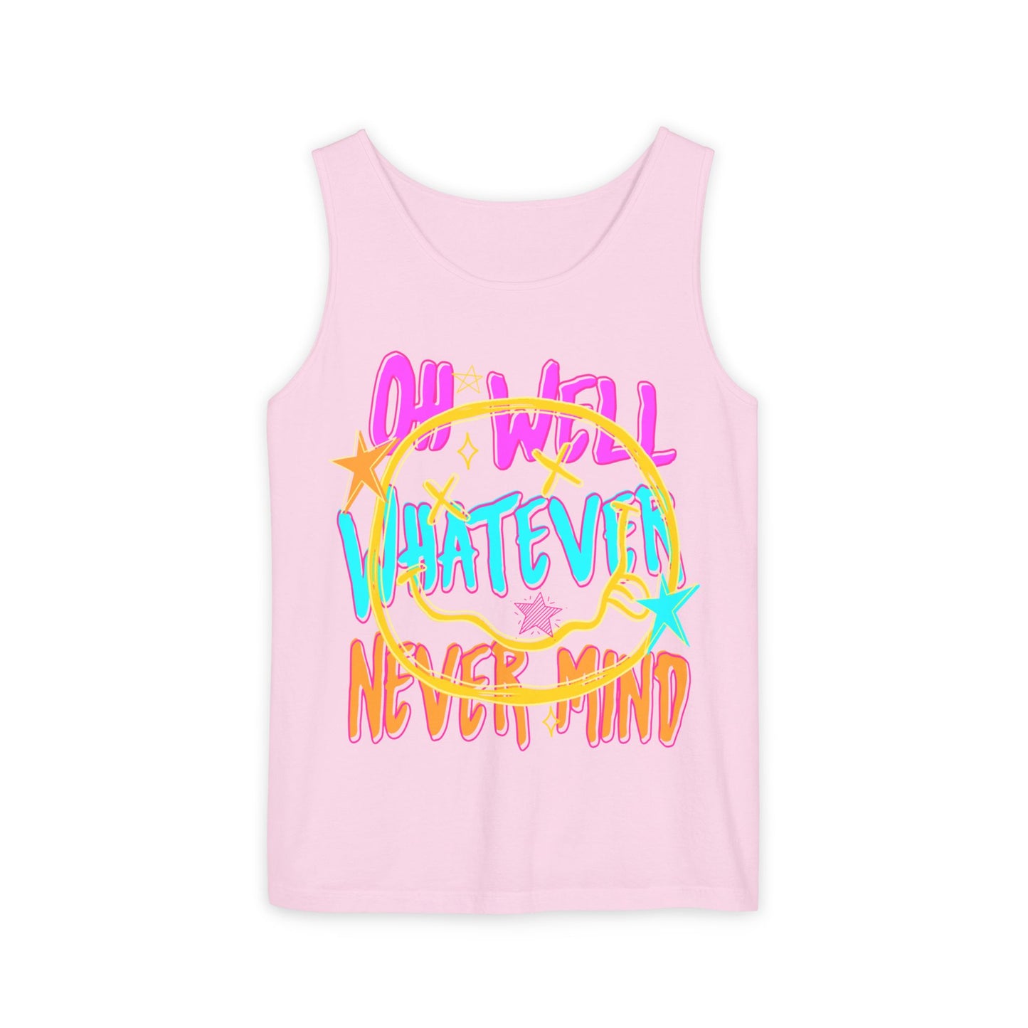 Whatever Tank Top — Colorful Retro 'Oh Well, Whatever, Never Mind' Graphic Tank
