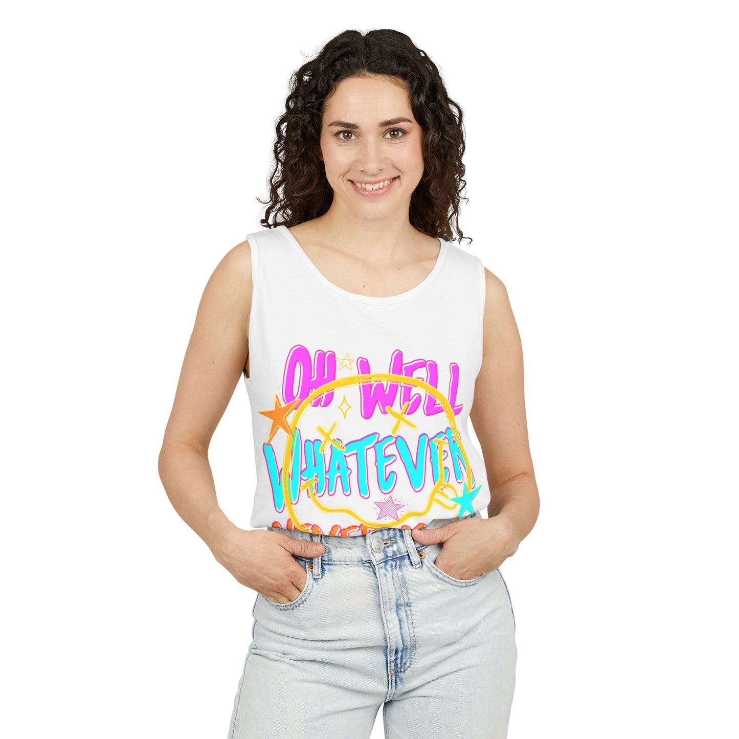 Whatever Tank Top — Colorful Retro 'Oh Well, Whatever, Never Mind' Graphic Tank