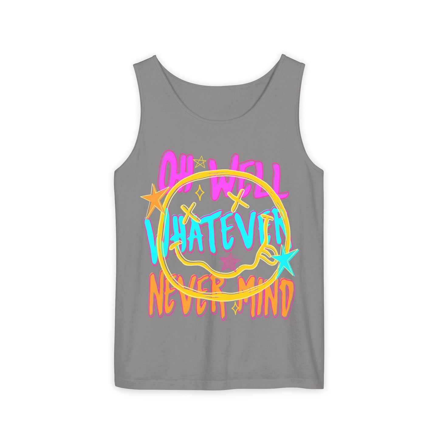 Whatever Tank Top — Colorful Retro 'Oh Well, Whatever, Never Mind' Graphic Tank