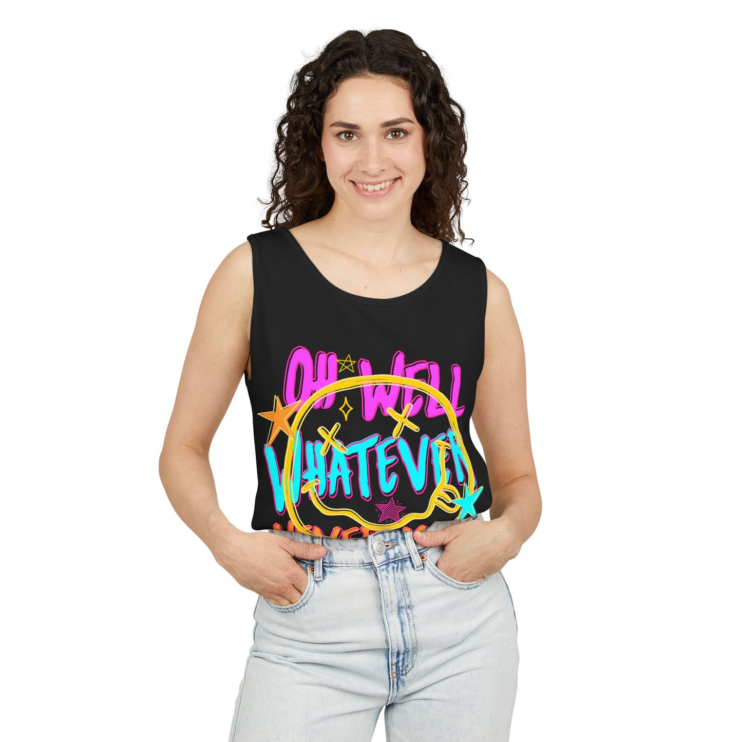 Whatever Tank Top — Colorful Retro 'Oh Well, Whatever, Never Mind' Graphic Tank