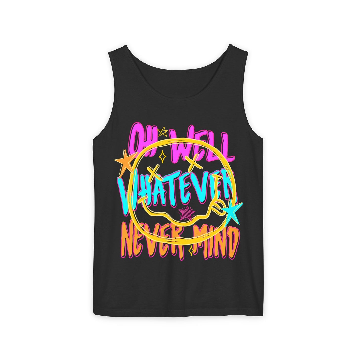 Whatever Tank Top — Colorful Retro 'Oh Well, Whatever, Never Mind' Graphic Tank