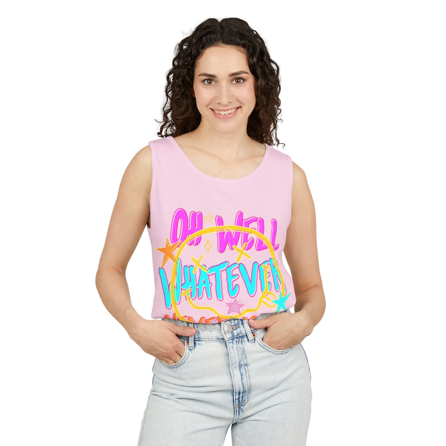 Whatever Tank Top — Colorful Retro 'Oh Well, Whatever, Never Mind' Graphic Tank